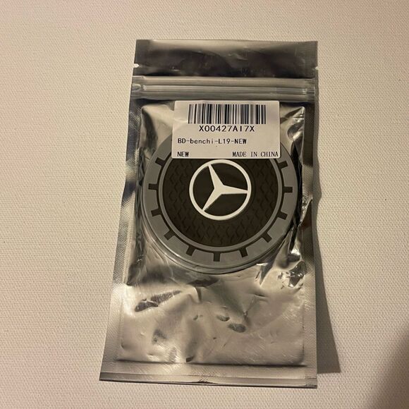 Mercedes logo cup Coasters in black and gray Set of 2 NWT - Picture 8 of 8